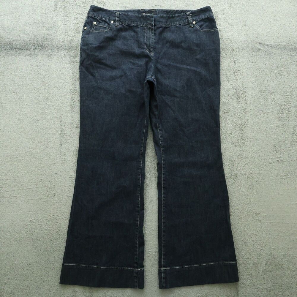 INC Jeans Women's Size 16 Blue Mid-Rise Flare Denim 31.5" Inseam Stretch